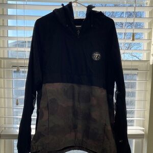 Volcom Black and Camouflage Raincoat